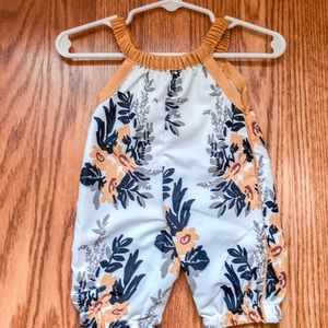 Adorable floral pant romper